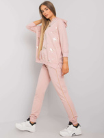 Brudnoróżowy komplet dwuczęściowy z printem Cliffton