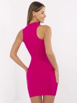 Fuksjowa krótka sukienka bez rękawów RUE PARIS 