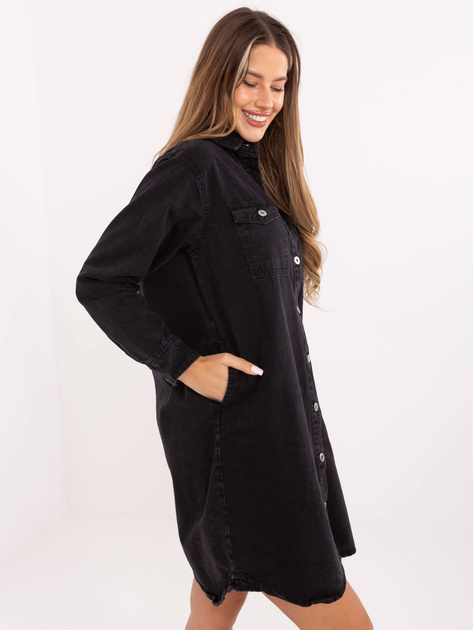 Czarna jeansowa sukienka z guzikami SUBLEVEL