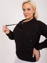 Hurt Czarna bluzka plus size z długim rękawem