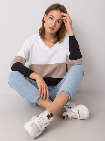 Schwarz-beige Sweatshirt Lotta RUE PARIS.