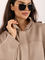 Beige jacket with suede effect and epaulets.
