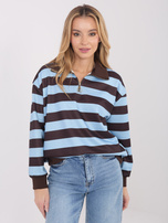 Jasnoniebieska bluza z suwakiem przy dekolcie