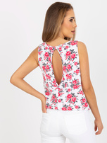 Hurtownia internetowa Biały bawełniany top w kwiaty 