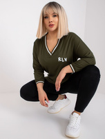 Khaki luźna bluzka plus size Marianna