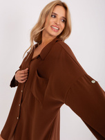 Hurt Brązowa asymetryczna sukienka koszulowa Elaria