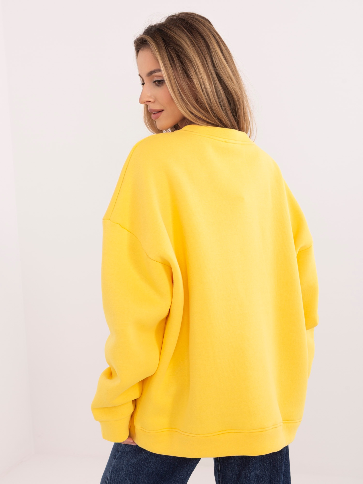 Żółta dresowa bluza oversize bez kaptura RUE PARIS 
