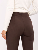 Ciemnobrązowe materiałowe spodnie cigarette RUE PARIS