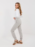 Szare dresowe spodnie basic ze ściągaczami