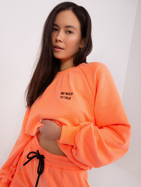 Hurt Fluo pomarańczowy komplet dresowy z szortami