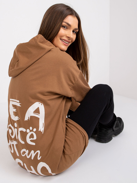Camelowa bluza damska z nadrukiem na plecach Sophie
