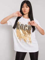 Weißes T-Shirt mit dem Aufdruck Ginger.