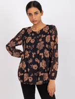 Czarno-camelowa bluzka z wiskozą Liana 