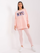 Hurt Jasnoróżowy dwuczęściowy komplet casualowy 