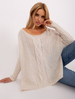 Hurt Ecru luźny sweter damski OCH BELLA