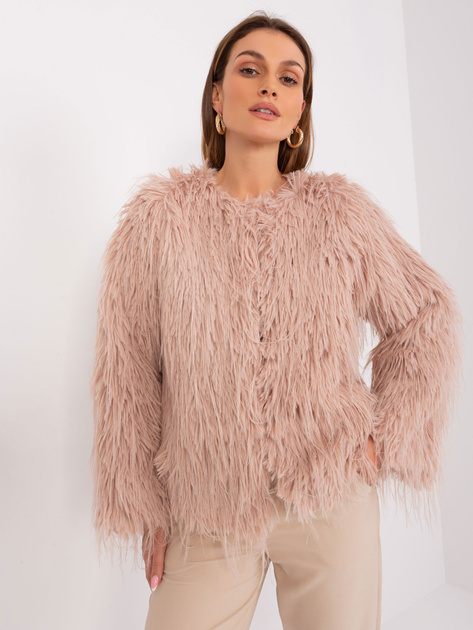 Hurt Brudnoróżowa damska kurtka przejściowa z kieszeniami