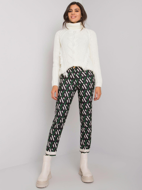 Czarno-zielone spodnie we wzory Dorchester