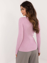 Hurtownia Jasnofioletowy prążkowany sweter klasyczny