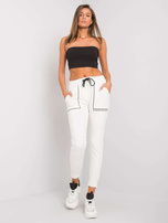 Ecru spodnie dresowe z bawełny Winsley