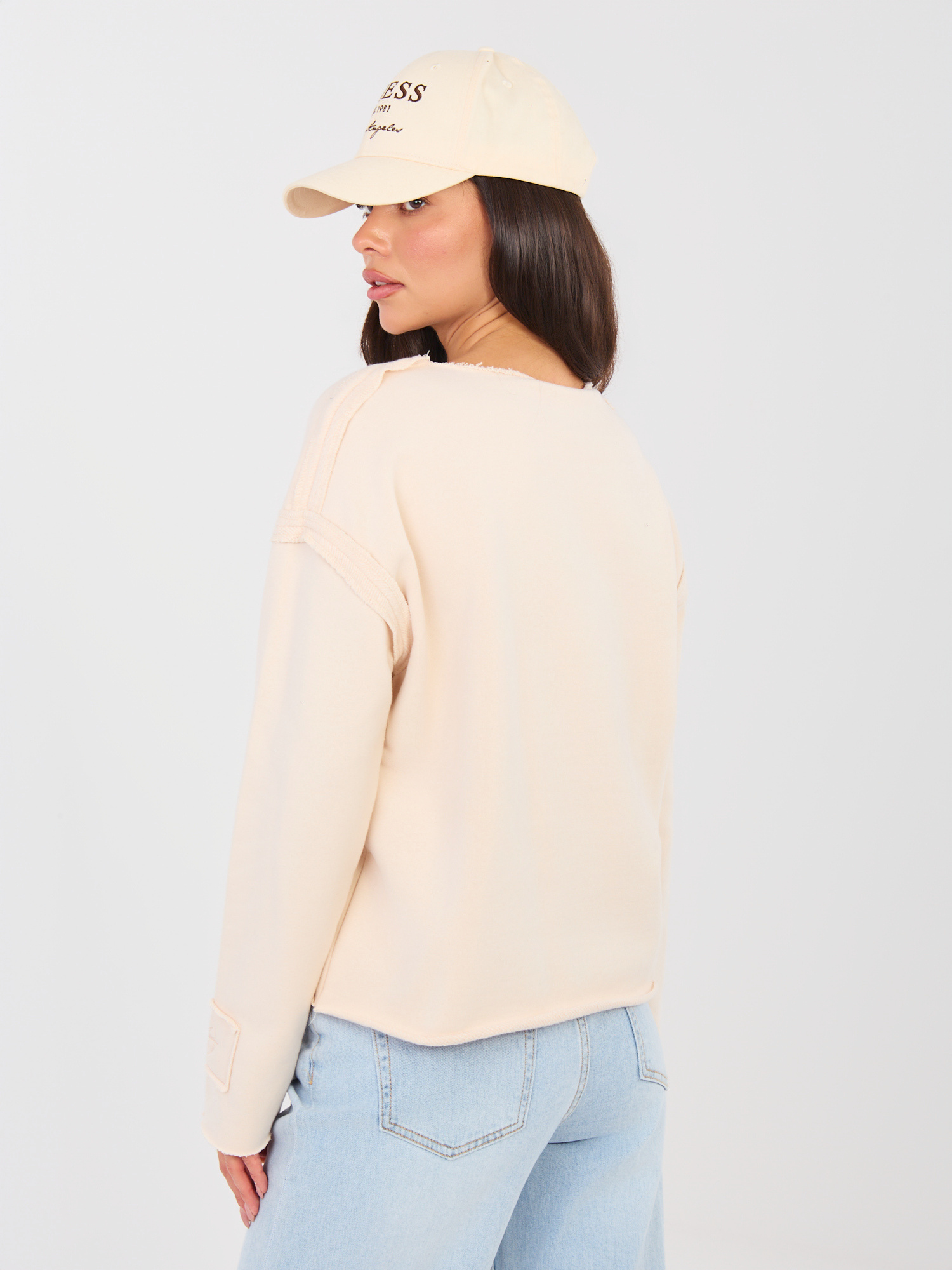 Jasnobeżowa bluza z haftowanym napisem NATURAL SIDE 