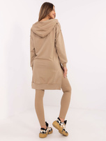 Hurt Ciemnobeżowy komplet basic z bluzą oversize