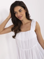 Biała krótka sukienka letnia z muślinu