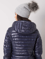 Gray winter hat with pompom