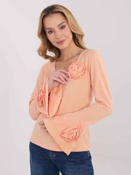 Jasnopomarańczowa bluzka z rękawem typu dzwon