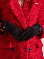 Czarne eleganckie damskie rękawiczki