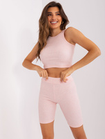 Hurt Jasnoróżowy melanżowy komplet casualowy z bluzą