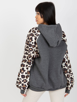 Hurt Ciemnoszara dresowa bluza z nadrukiem na rękawach Michaela  