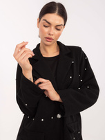 Czarna elegancka marynarka z aplikacjami