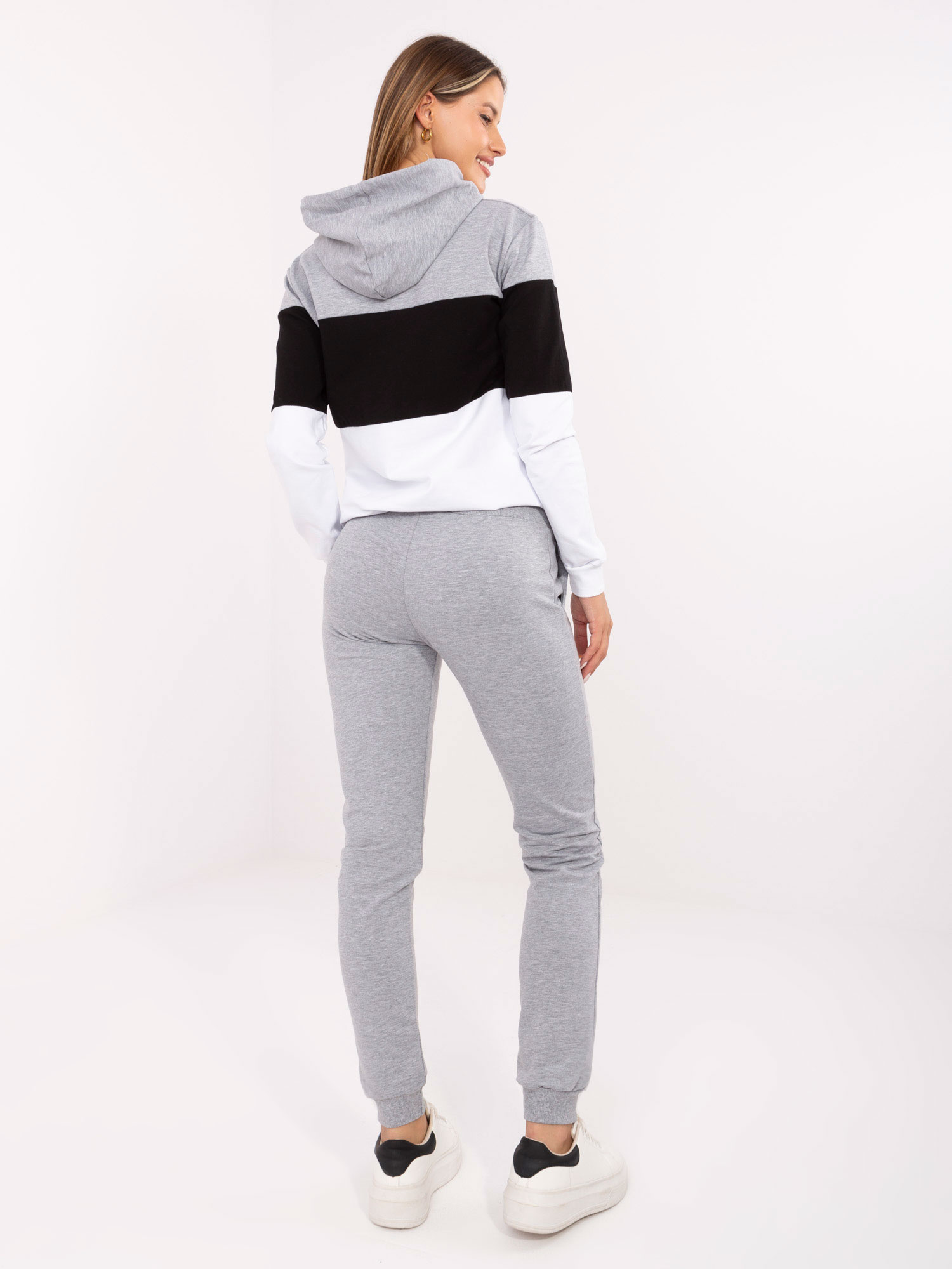 Szaro-czarny damski komplet basic RUE PARIS 
