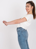 Ecru t-shirt bawełniany damski Cabrera MAYFLIES