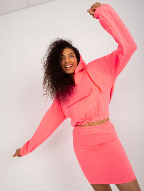 Hurt Fluo różowy dresowy komplet basic ze spódnicą Emilie