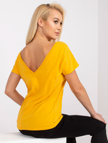 Ciemnożółty t-shirt damski Fire