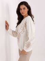 Ecru bawełniana bluza bez kaptura