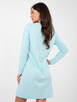 Miętowa nocna koszula z długim rękawem 