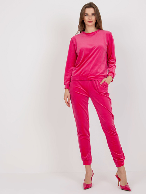 Hurt Fuksjowy komplet welurowy ze spodniami Brenda RUE PARIS