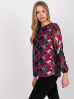 Green/Purple Virginia Casual Blouse