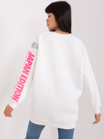 Hurtownia Ecru damska bluza oversize z nadrukiem