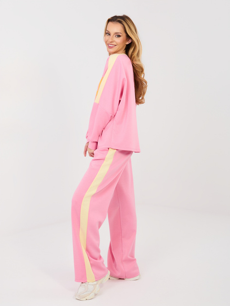 Różowa damska bluza oversize bez kaptura RUE PARIS