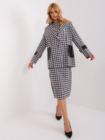 Hurt Biało-czarna damska marynarka w pepitkę