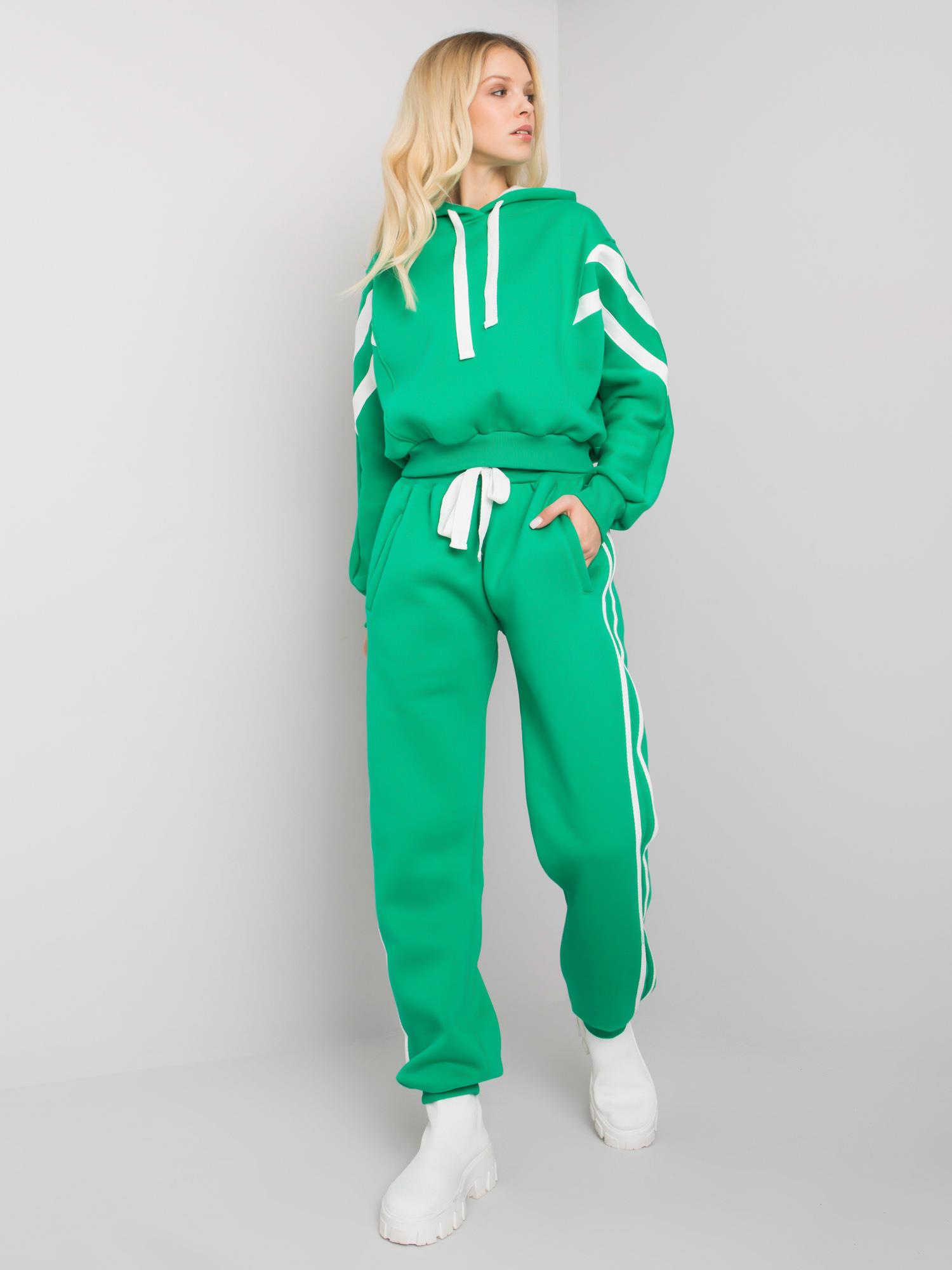 Zielony komplet casualowy z lampasami Stacy 