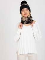 Hurtownia online Czarno-beżowy ciepły komin we wzory 