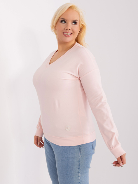 Hurtownia Jasnoróżowa bluzka plus size z bawełny