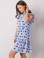 Niebieska sukienka z falbaną Eria