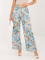 Jasnoniebieskie garniturowe spodnie z paskiem RUE PARIS