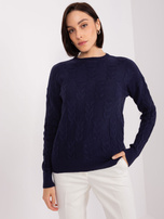 Hurt navy blue sweater with braids in a loose fit.