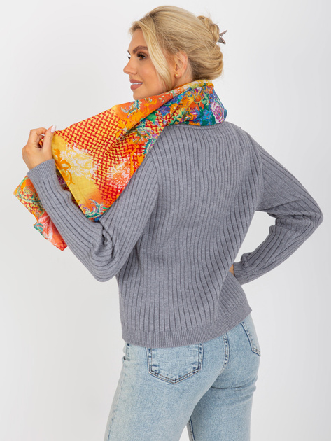 Hurtownia Czerwono-pomarańczowa bawełniana chusta we wzory